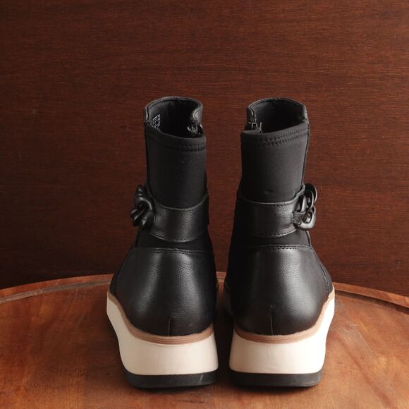 Clarks Boots Womens SZ 9M Black Zylah Rose Wedge Ankle Leather Side Zip Comfort - Picture 6 of 14